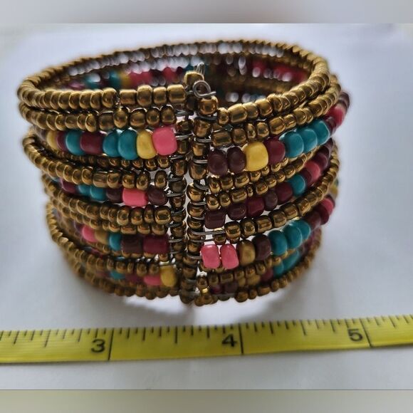 BOHO Beaded  Cuff Bracelet STUNNING 😍 - Picture 9 of 10